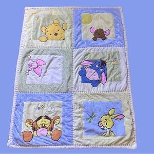 Disney Pastel Character Quilt with Blue and Yellow 32” x 41”